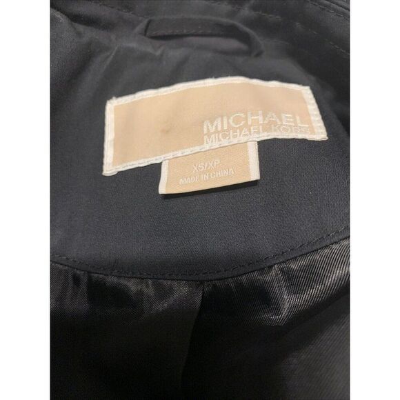 Michael Kors Womens Authentic Solid Black Long Sleeve Trench Coat Jacket Xs - Picture 5 of 8
